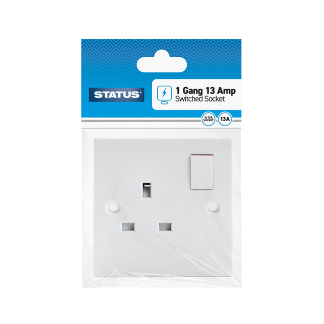 1 gang 13 amp Wall Socket Switched White