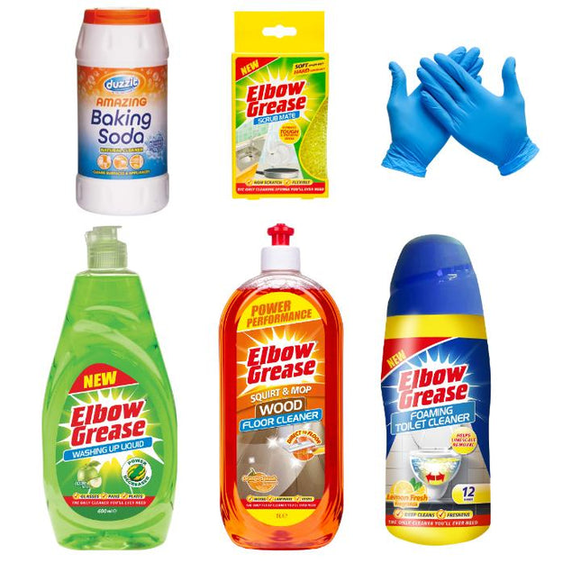 Elbow Cleaning Set Wood Floor Cleaning Washing Up Liquid Foaming Toilet Cleaner Baking Soda Scrub Mate Glove