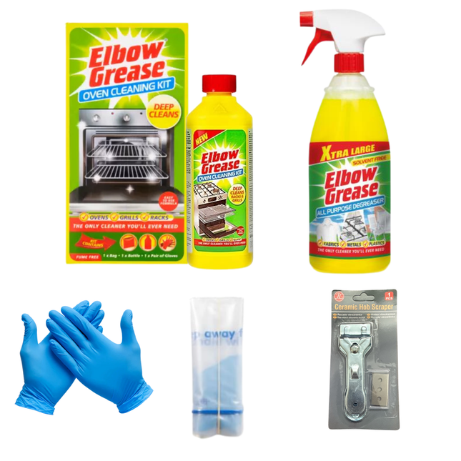 Elbow Grease Oven Cleaner Kit 500ml + Degreaser 1L – BBQ & Oven Cleaning Set