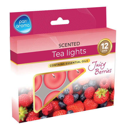 12 Pack Colour Tea-lights - Juicy Berries