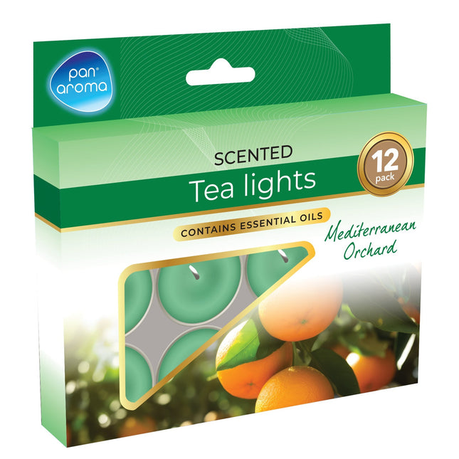 12 Pack Colour Tea-lights - Mediterranean Orchard