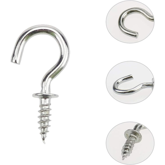 140Gram Cup Hooks Screw-In for Kitchen Storage Sizes 8