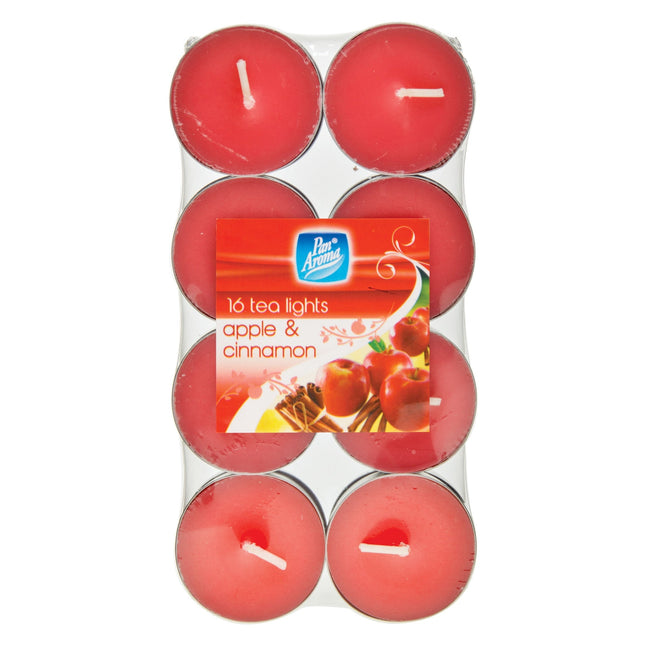 16 Pack Colour Tea-lights - Apple & Cinnamon