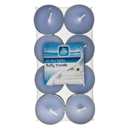 16 Pack Colour Tea-lights - Fluffy Towels