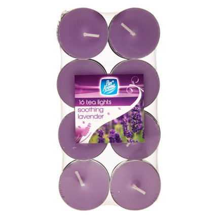 16 Pack Colour Tea-lights - Soothing Lavender