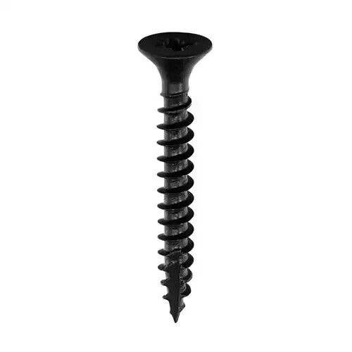 180G BLACK WOOD SCREW POZI COUNTERSUNK INDOOR OUTDOOR QUALITY 3.5x40mm