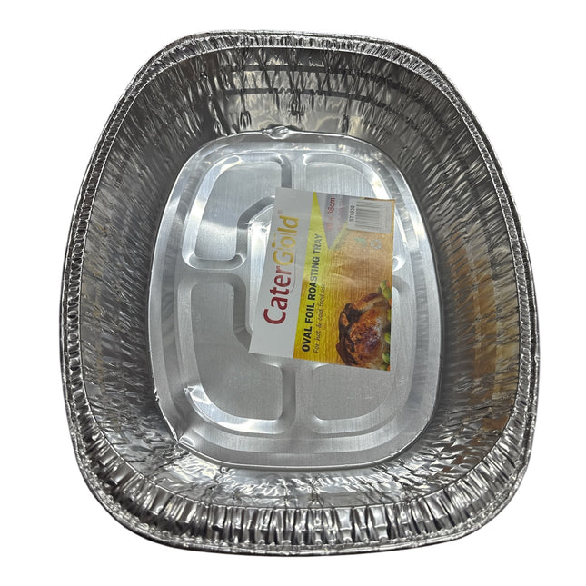 1pk Aluminium Extra Deep Oval Foil Roasting Tray 46x36cm
