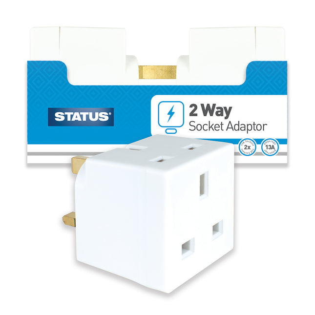 2 Way Non-Fused Adaptor White