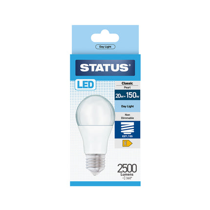 20w = 150w = 2500 Lumens LED A80 GLS E27 PA Pearl Day Light 1 pk Box