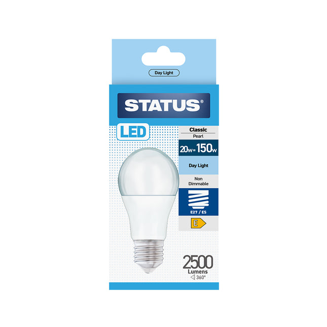 20w = 150w = 2500 Lumens LED A80 GLS E27 PA Pearl Day Light 1 pk Box