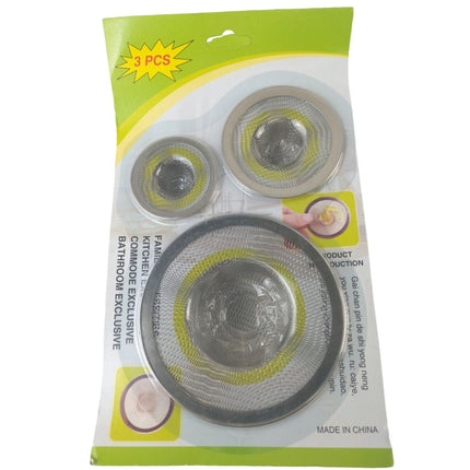 3 X STAINLESS STEEL SINK BATH PLUG HOLE STRAINER DRAINER BASIN HAIR TRAP COVER