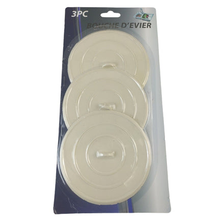 3 X Silicone Bathtub Plug 4-Inch Drain Stopper Flat Suction Cover