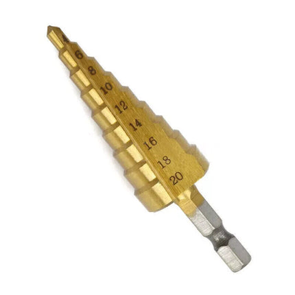 3PCS Large HSS Steel Step Cone Drill Titanium Bit Set +Hole Cutter 4-12/20/32mm