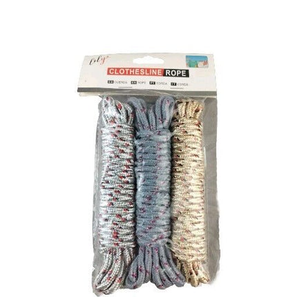 3pcs Strong Multipurpose Clothes Washing Line Laundry Rope 5m Each Random Colour