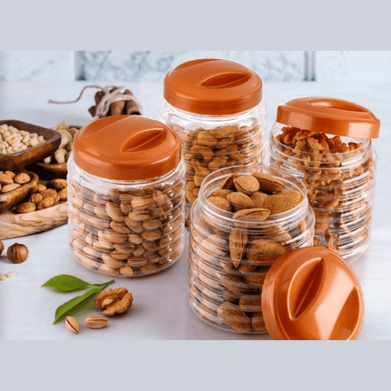 4 Set Plastic Jar with Lid