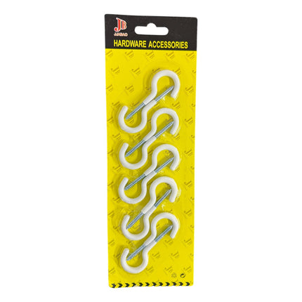 5-piece pack of Screw Cup Hooks with PVC Coating
