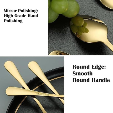 6 Pieces Stainless Steel Long Handled Latte Silverware Tea Coffee Spoons 7.5"