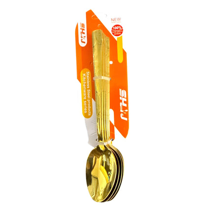6pcs Stainless Stee Gold Spoons 15cm