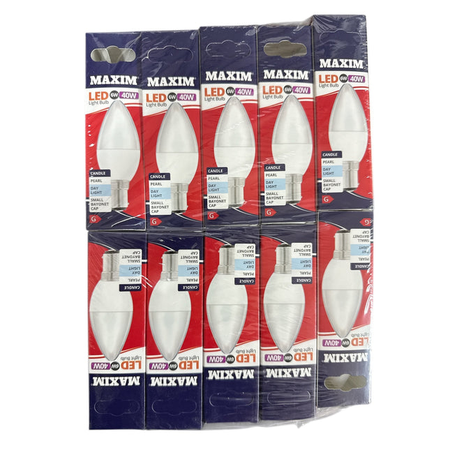 6w=40w Maxim Led Day Light Bulb Candle 1pc