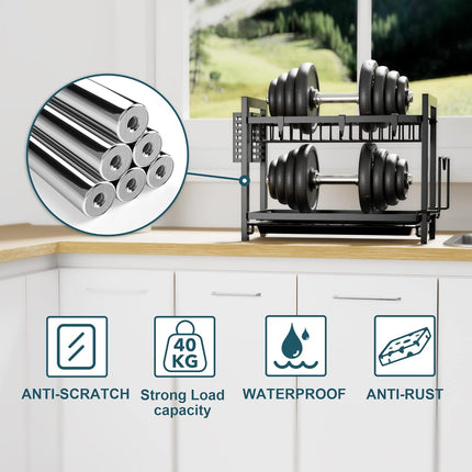 Dish Drainer Rack 2-Tier, Draining Board Rack