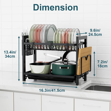 Dish Drainer Rack 2-Tier, Draining Board Rack