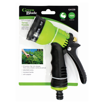 8 FUNCTION SPRAY NOZZLE WITH NON SLIP GRIP