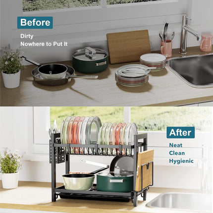 Dish Drainer Rack 2-Tier, Draining Board Rack