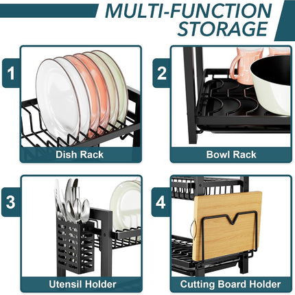 Dish Drainer Rack 2-Tier, Draining Board Rack