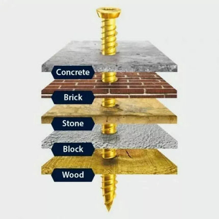 9pcs MASONRY CONCRETE BRICK SCREWS UPVC WOOD WINDOW DOOR FRAME FIXING 7.5x112mm