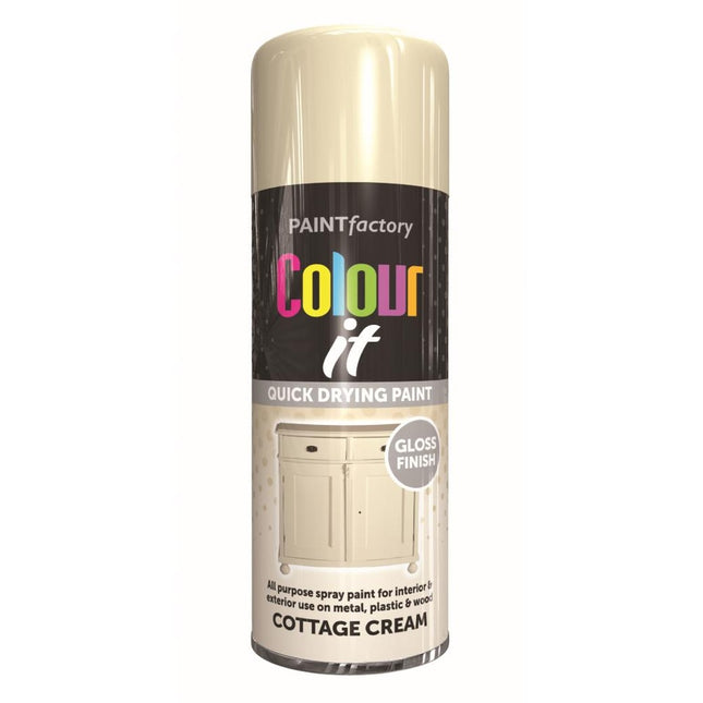 COLOUR IT SPRAY GLOSS COTTAGE CREAM 400ML