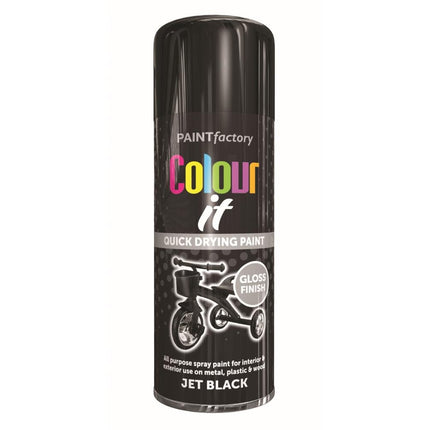 COLOUR IT SPRAY GLOSS JET BLACK 400ML