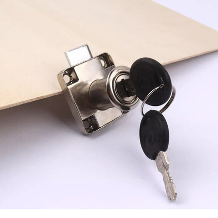 Cam Drawer Cabinet Cupboard lock 2 key Silver
