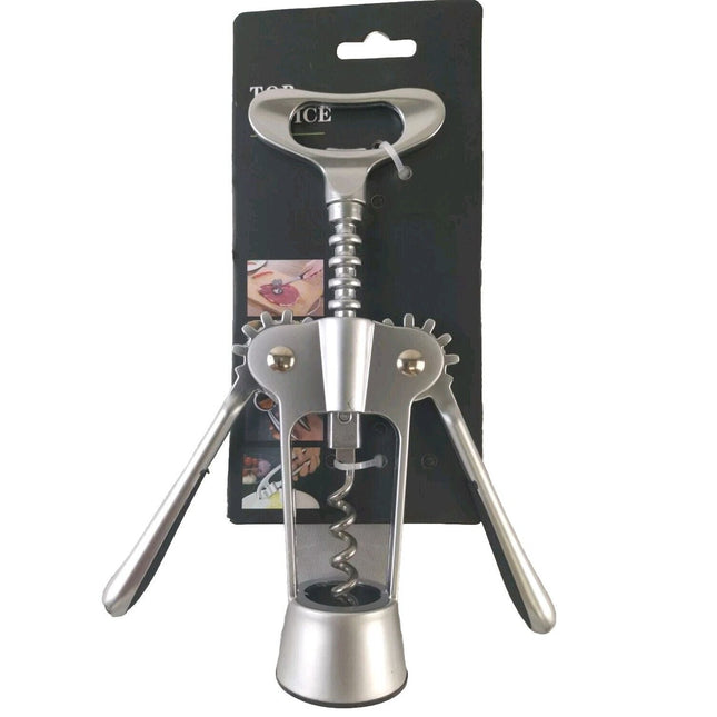 Chrome Corkscrew & Wine Bottle Opener 18cm