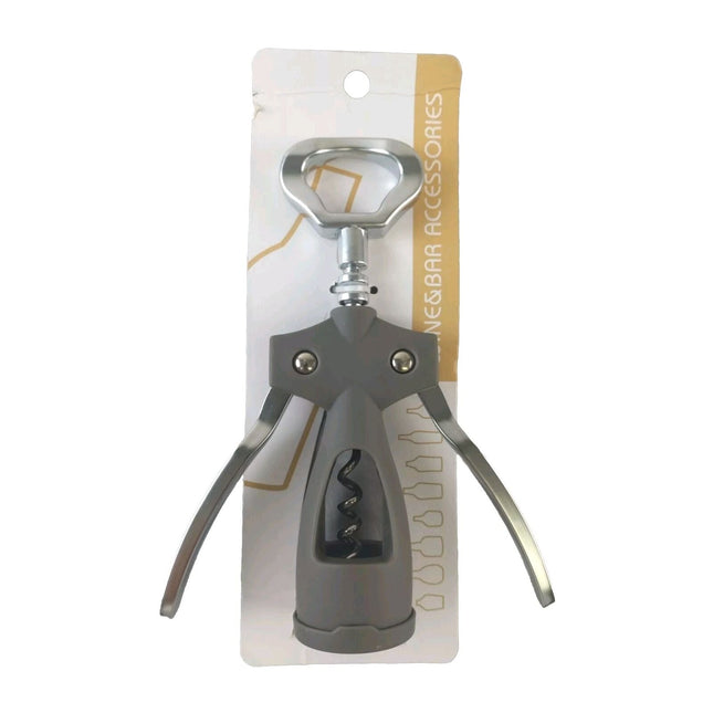 Chrome Corkscrew & Wine Bottle Opener 18cm