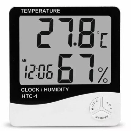 Digital LCD Thermometer Hygrometer Humidity Meter Room Indoor Temperature Clock
