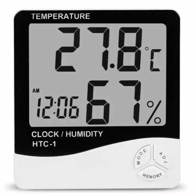 Digital LCD Thermometer Hygrometer Humidity Meter Room Indoor Temperature Clock