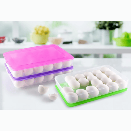 Egg Plastic Storage Box Plastic Storage Containers with Lid Portable Egg Holder 24 Eggs
