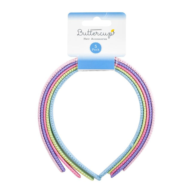 Girls Fabric Alice Bands 5pk