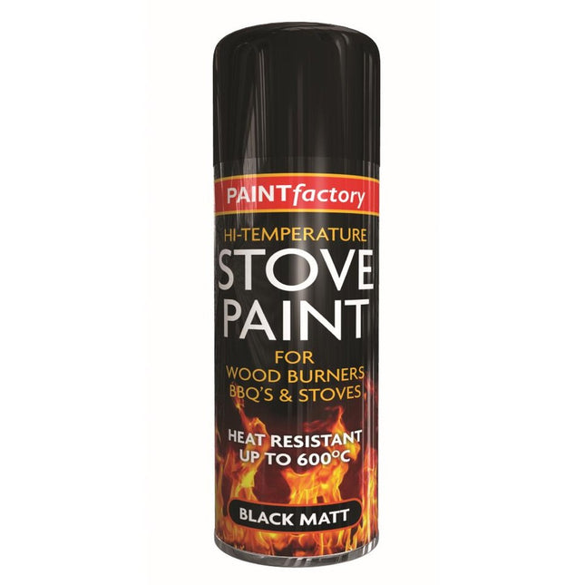 HIGH TEMP STOVE SPRAY PAINT BLACK MATT 400ML
