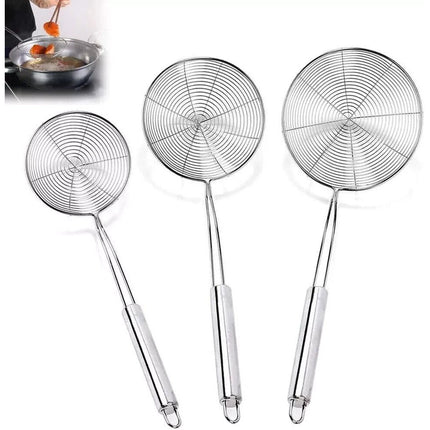Heavy Duty Stainless Steel Skimmer Chinese/Indian Strainer Ladle Frying Chips