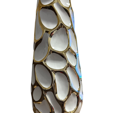 Ceramic Gold Plated Vase 36 x 15 cm