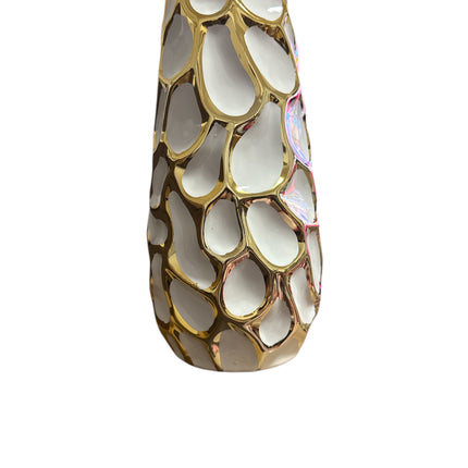 Ceramic Gold Plated Vase 28 x 13 cm