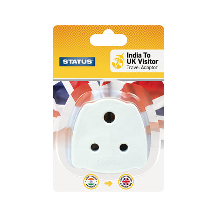 India to UK Visitor Adaptor White 1 pk