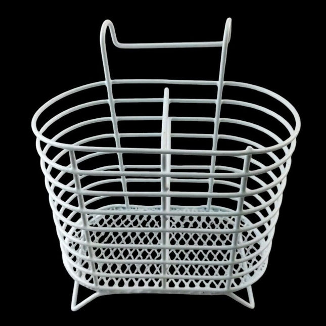 Kitchen Utensil Cutlery Caddy Holder Drainer Storage Rack Organizer White