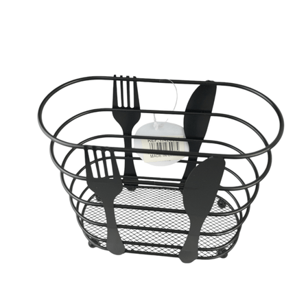 Kitchen Utensil Cutlery Holder Drainer Storage Rack Organizer Black 16 x 15 cm