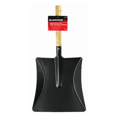 METAL DUST PAN WITH WOODEN HANDLE
