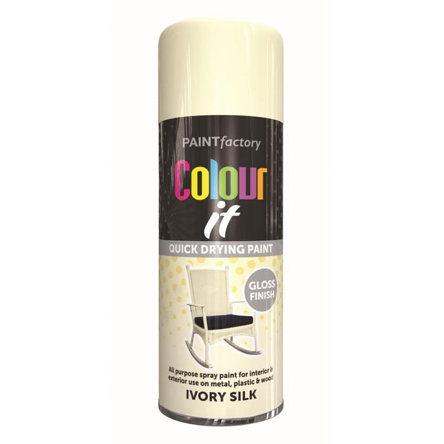 PF COLOUR IT SPRAY GLOSS IVORY SILK 400ML