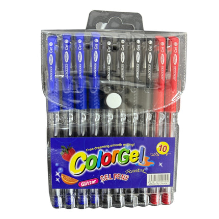 Pack of 10 Glitter Color Gel Pens Free Dreaming, Smooth Writing