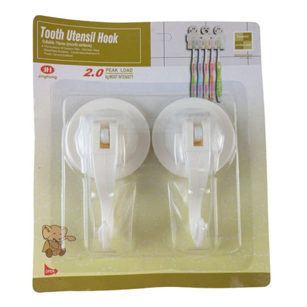 Pack of 2 Suction Hooks Bathroom Window Wall Kitchen Hangers for Towel Utensils