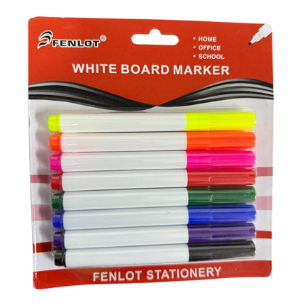 Pack of 8 White Board Marker with different colors for Home Office and Schools